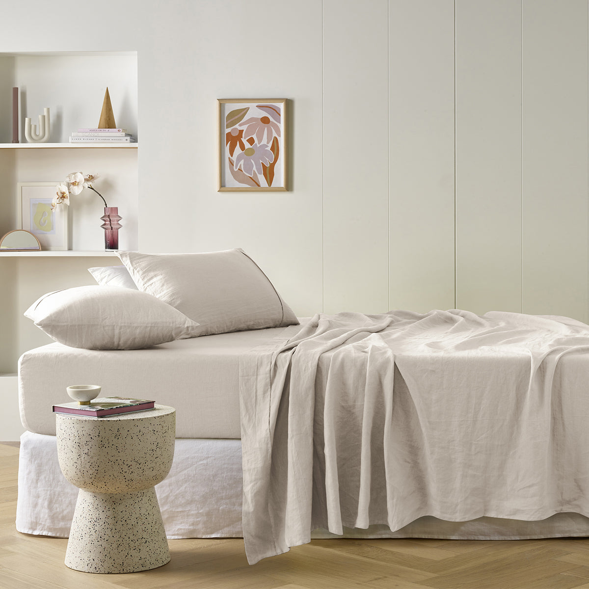 Vintage Design Homewares Natural French Linen Sheet Set | Super King