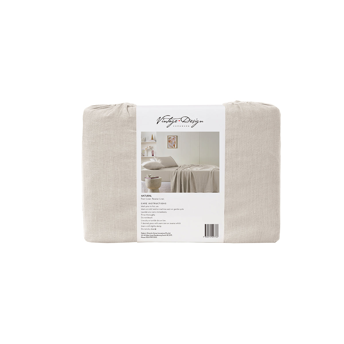Vintage Design Homewares Natural French Linen Sheet Set | Super King