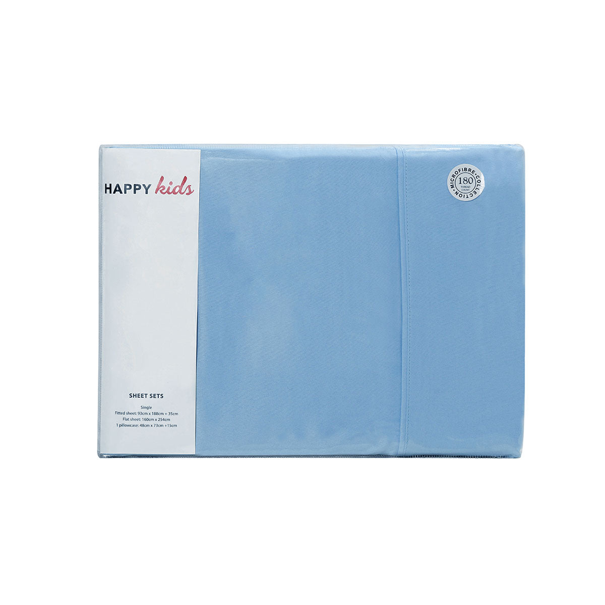 Happy Kids | Blue Plain Dyed Microfibre Sheet Set | Double