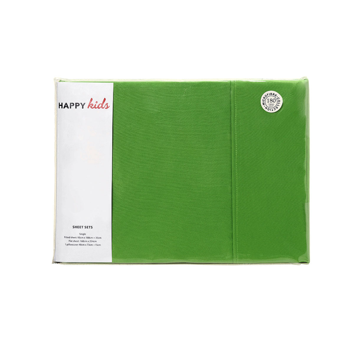 Happy Kids | Green Plain Dyed Microfibre Sheet Set | King Single