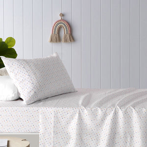Happy Kids | Polka Multi Printed Microfibre Sheet Set | King Single