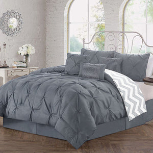 J Elliot Home Comforter Set | 6 Piece | Ella Grey | Single