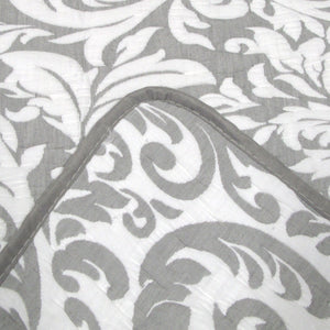 Jane Barrington Grey & White Lightly Quilted Jacquard Reversible Coverlet Set | King