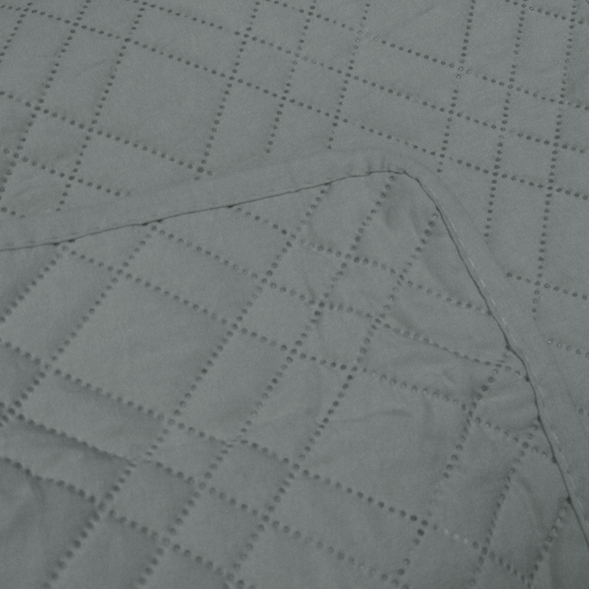 Jane Barrington Morris Dark Grey Ultrasonic Embossed Lightly Quilted Reversible Coverlet Set | Queen