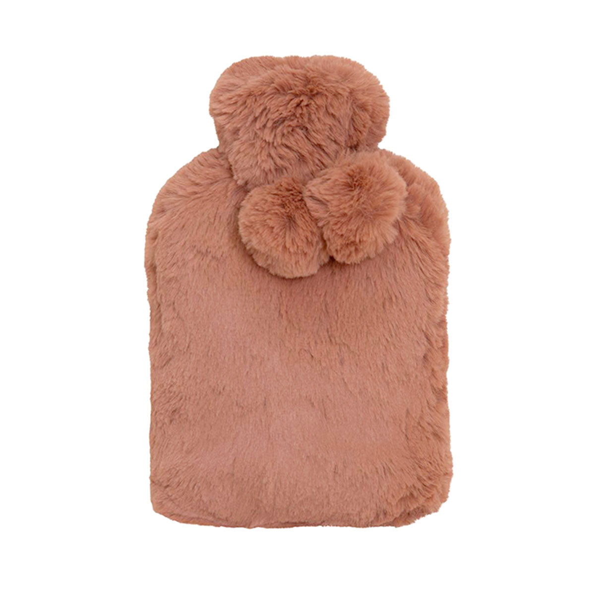 J.Elliot Home Amara Hot Water Bottle | Super Plush Faux Fur Cover | Clay Pink