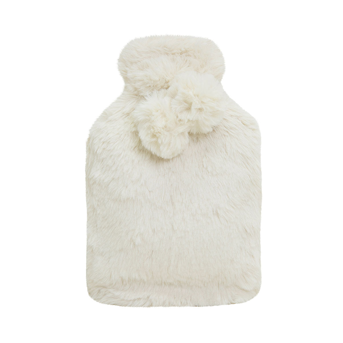 J.Elliot Home Amara Hot Water Bottle | Super Plush Faux Fur Cover | Ivory