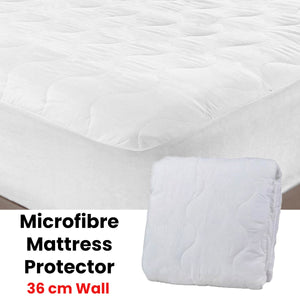 Essentially Home Living | Microfibre Quilted Fitted Mattress Protector | Queen
