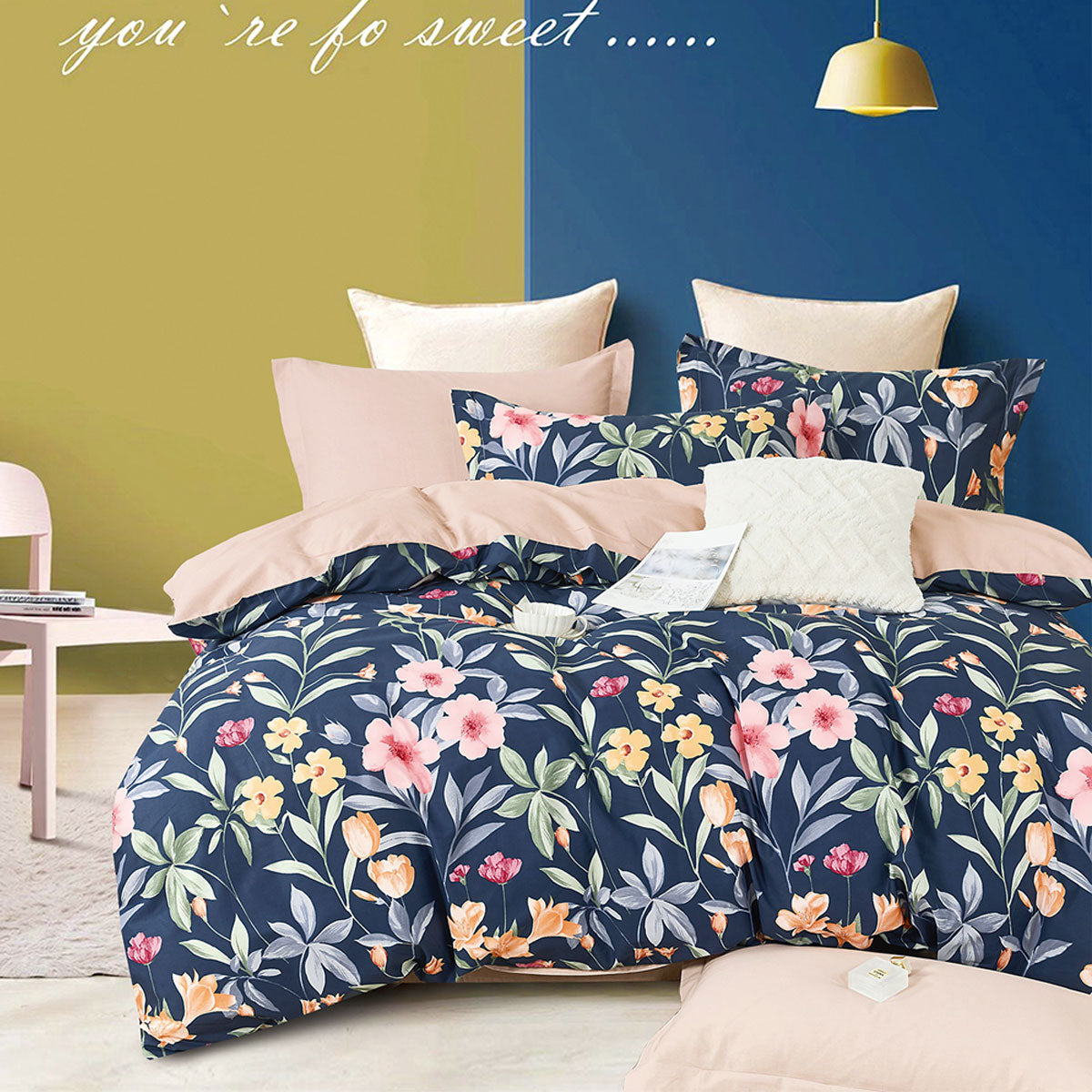 Ardor 250TC Ariana Floral Cotton Sateen Quilt Cover Set | Queen