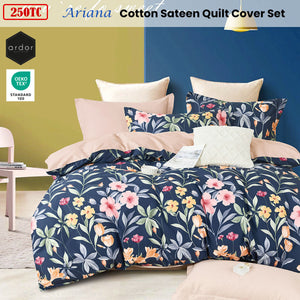 Ardor 250TC Ariana Floral Cotton Sateen Quilt Cover Set | Queen