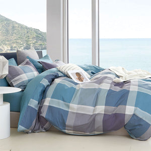 Ardor 250TC Costa Check Cotton Sateen Quilt Cover Set | Queen