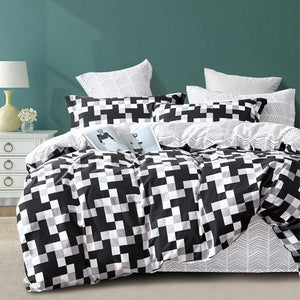 Ardor 250TC Emerson Geometric Cotton Sateen Quilt Cover Set | King