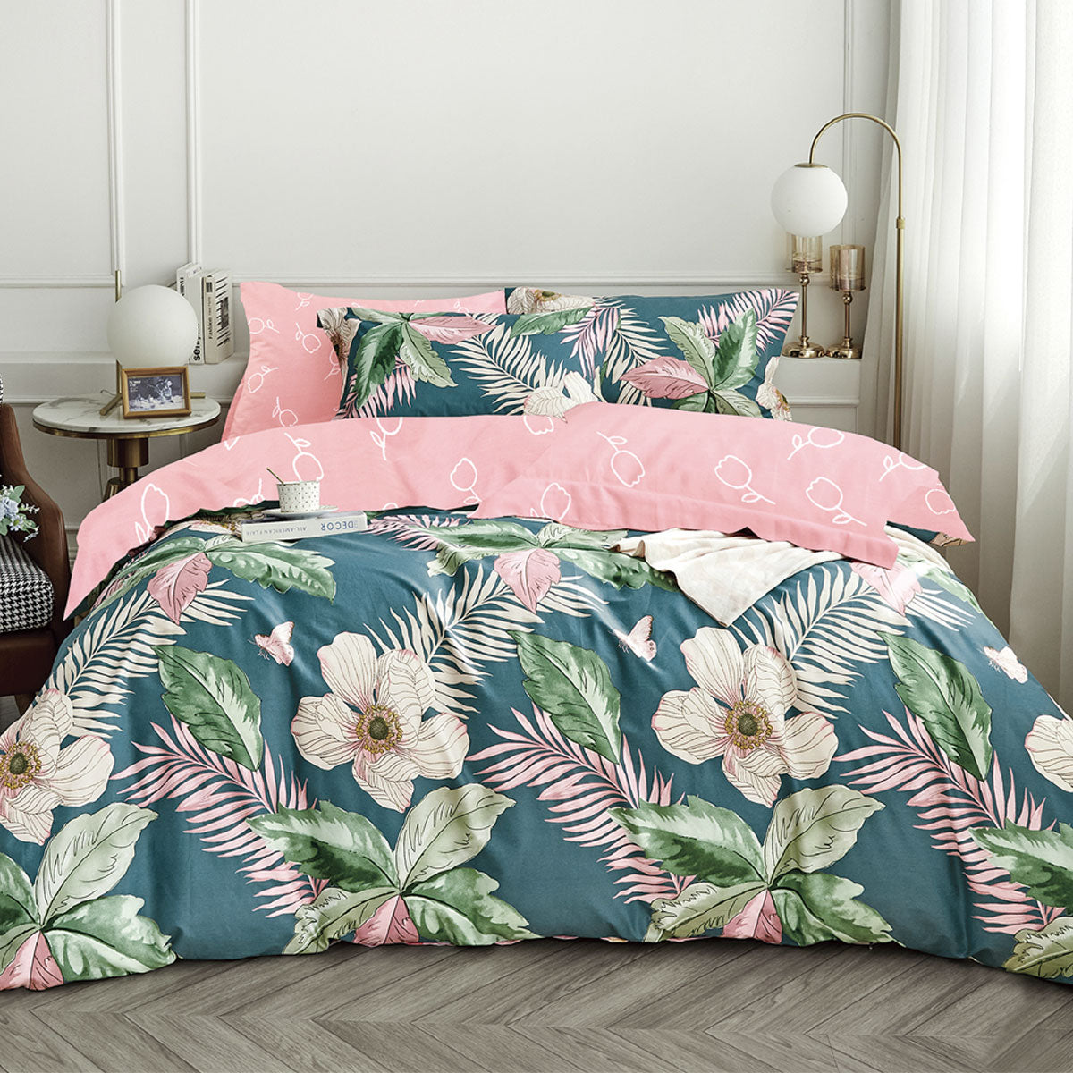 Ardor 250TC Tiki Tropical Cotton Sateen Quilt Cover Set | Queen