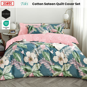 Ardor 250TC Tiki Tropical Cotton Sateen Quilt Cover Set | Queen