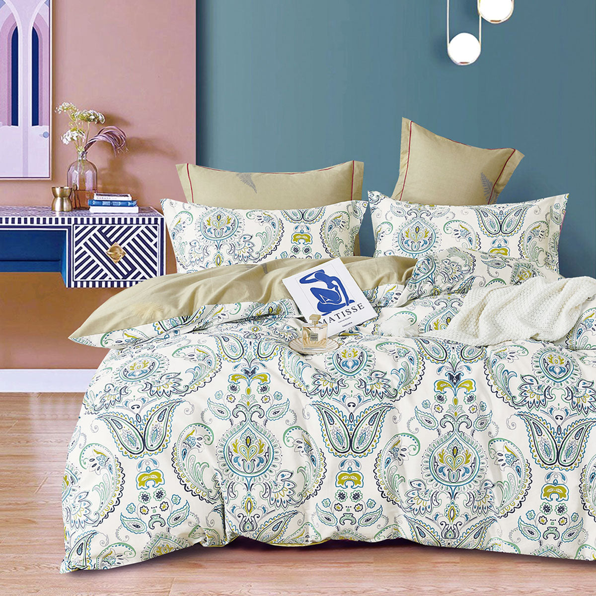 Ardor 250TC Yarmin Moroccan Cotton Sateen Quilt Cover Set | King