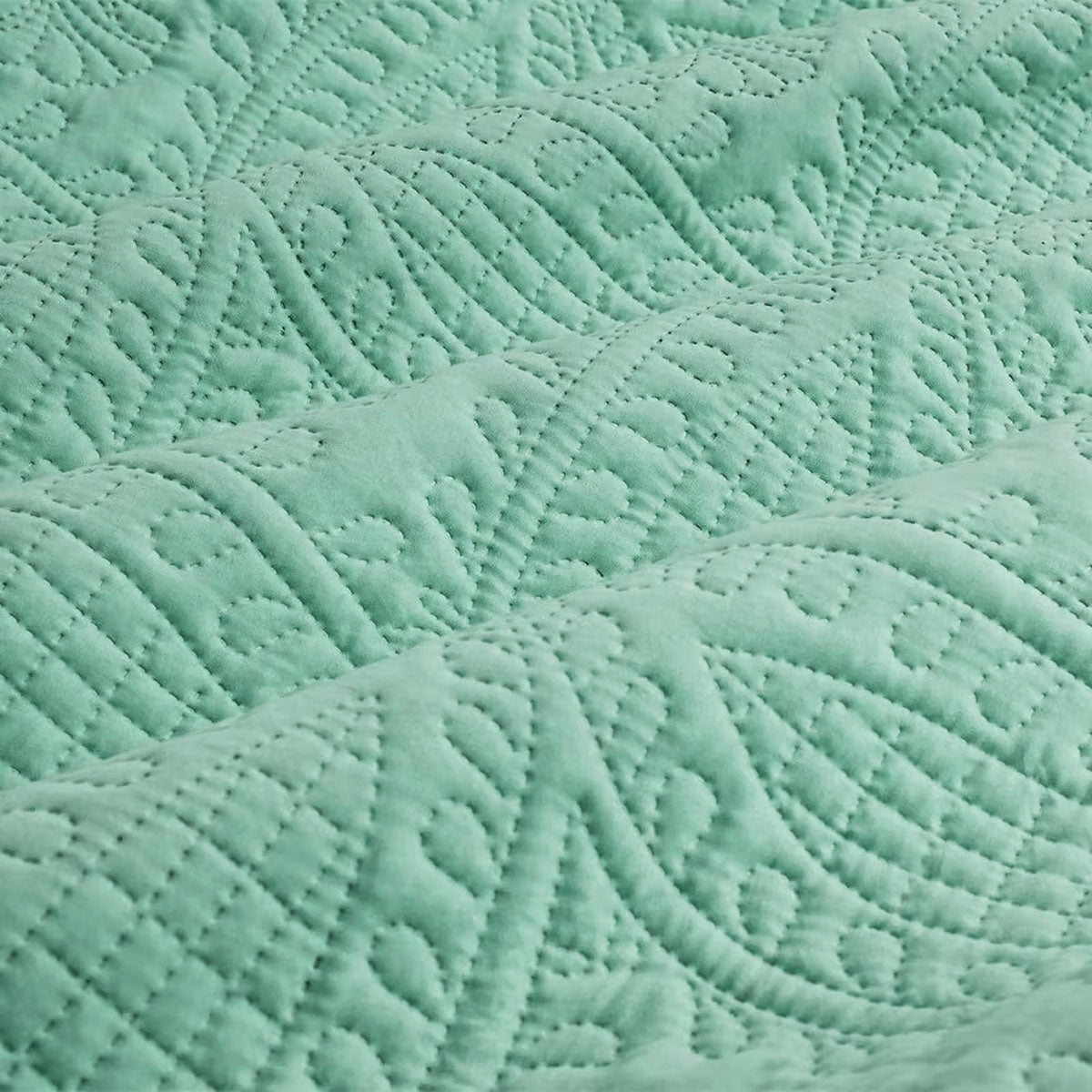 Ardor Chateau Aqua Green Embossed Quilt Cover Set | Queen