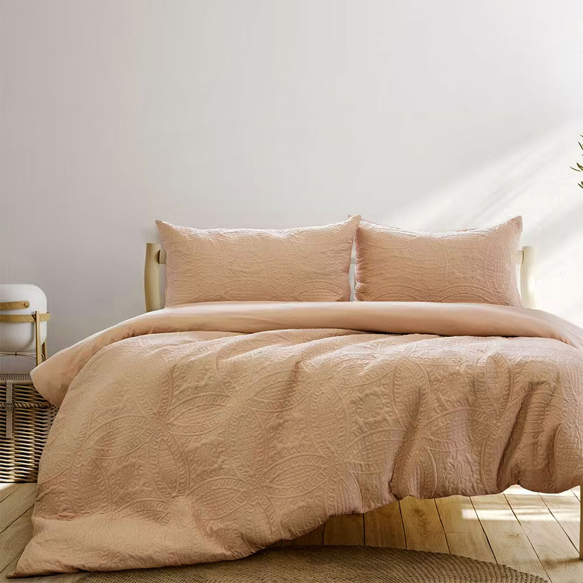 Ardor Chateau Cinnamon Embossed Quilt Cover Set | King