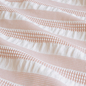 Ardor Cove Rose Dust Seersucker Waffle Quilt Cover Set | Queen