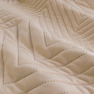 Ardor Hana Champagne Embossed Velvet Quilt Cover Set | Queen