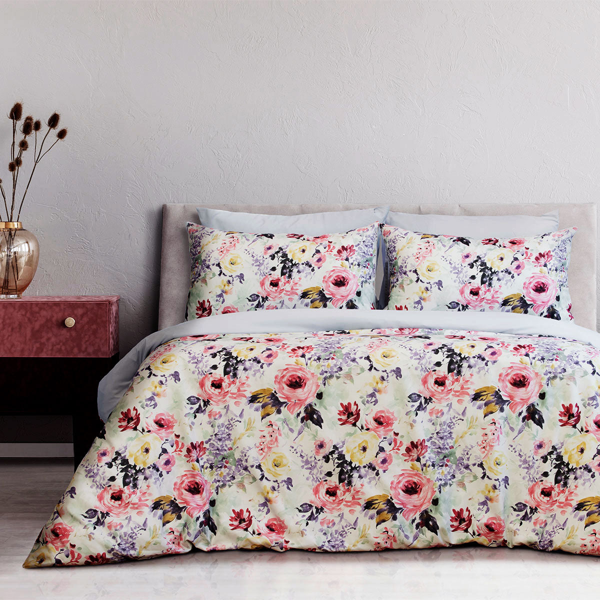 Ardor Holly Printed Floral Quilt Cover Set | King