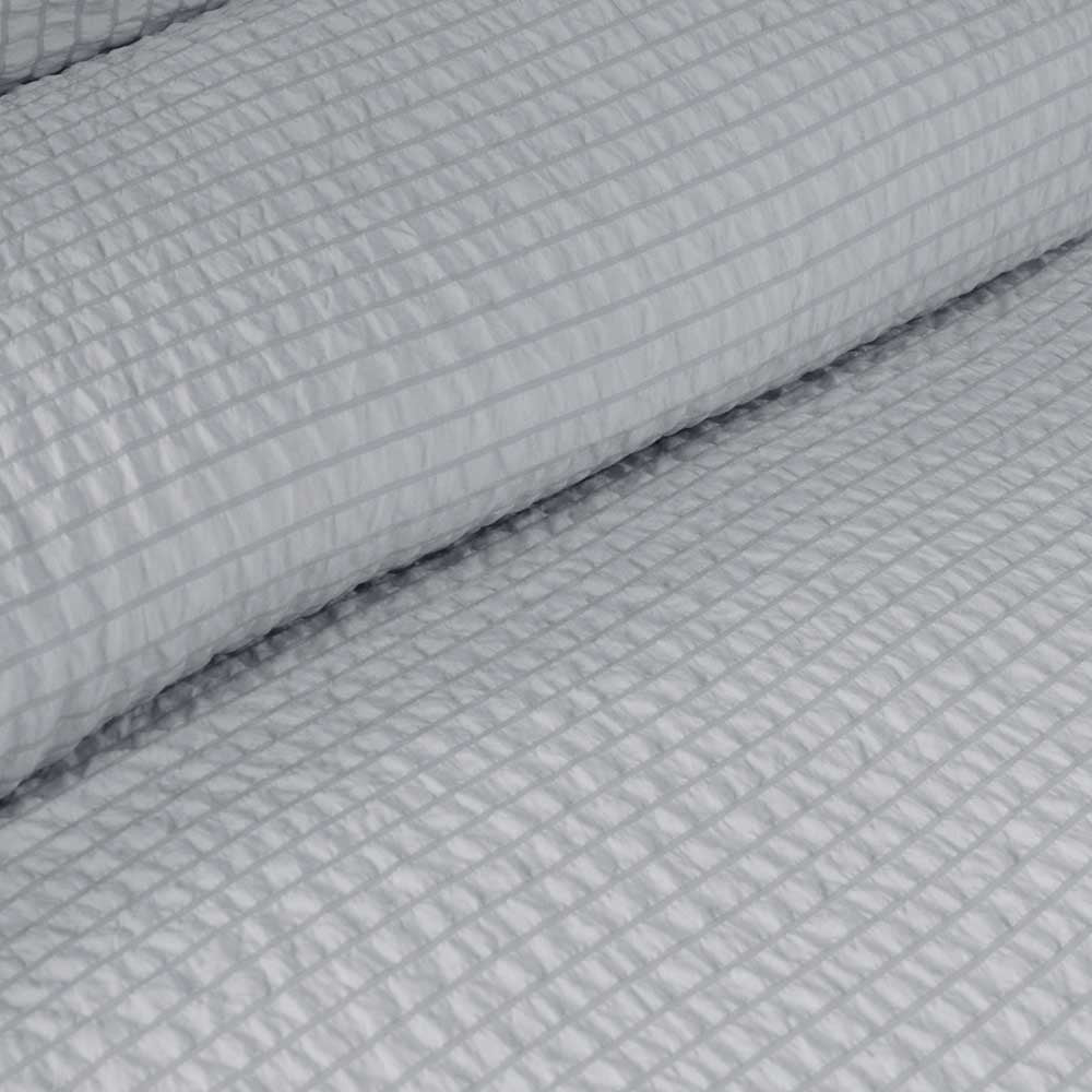 Ardor Ingrid Silver Seersucker Stripe Quilt Cover Set | King