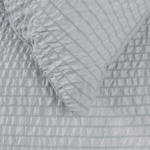 Ardor Ingrid Silver Seersucker Stripe Quilt Cover Set | King