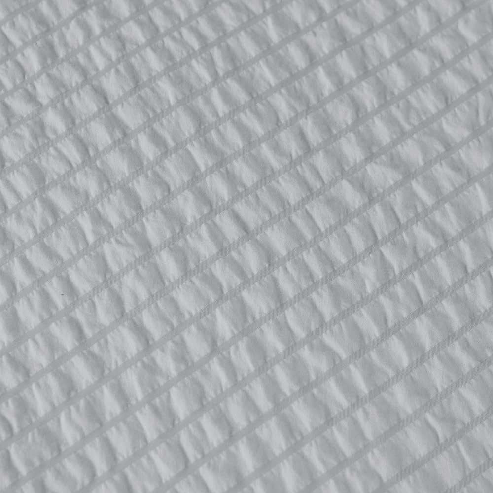 Ardor Ingrid Silver Seersucker Stripe Quilt Cover Set | Queen