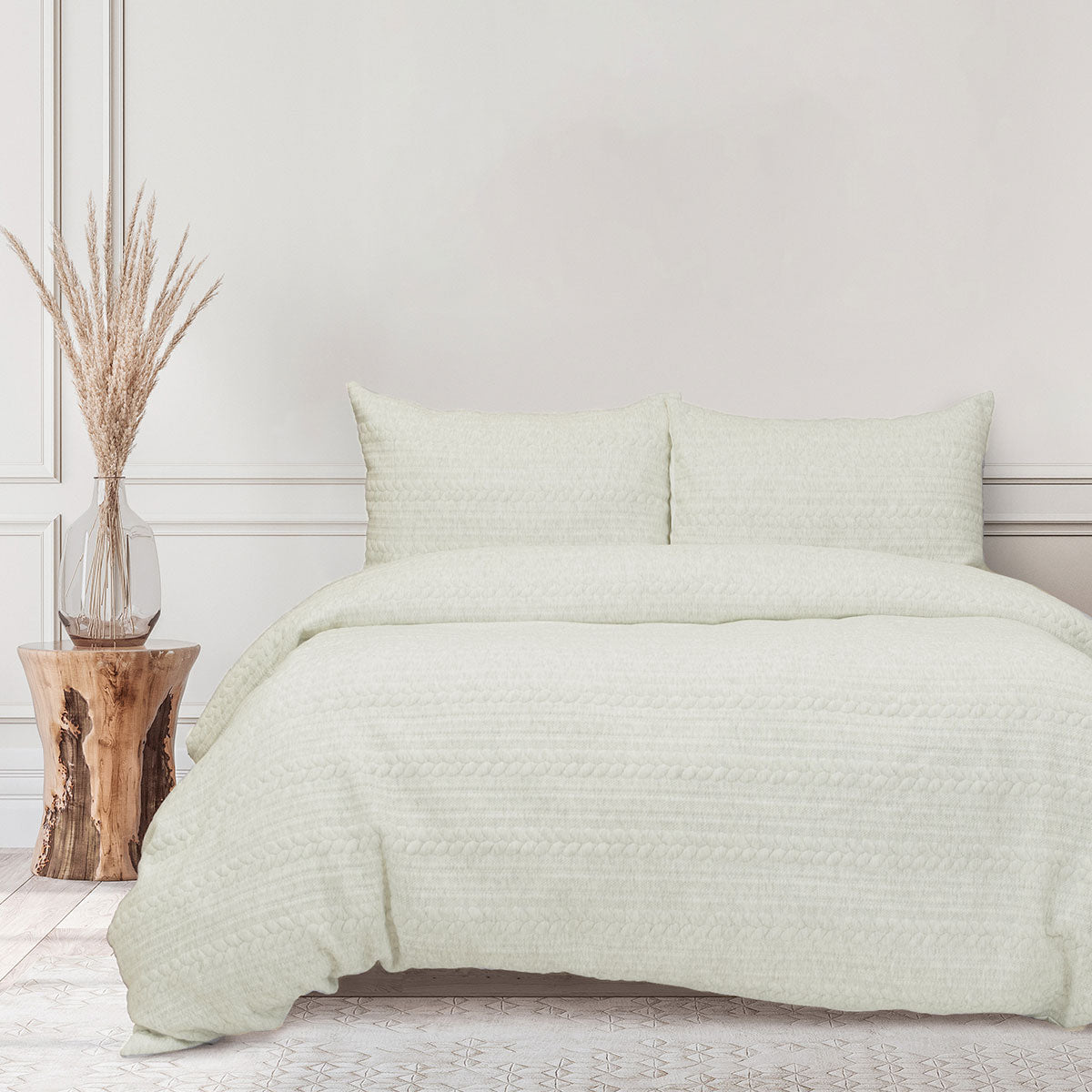 Ardor Johan Natural Jersey Marle Quilt Cover Set | Queen