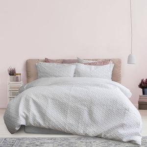 Ardor Leonardo White Embossed Quilt Cover Set | Queen