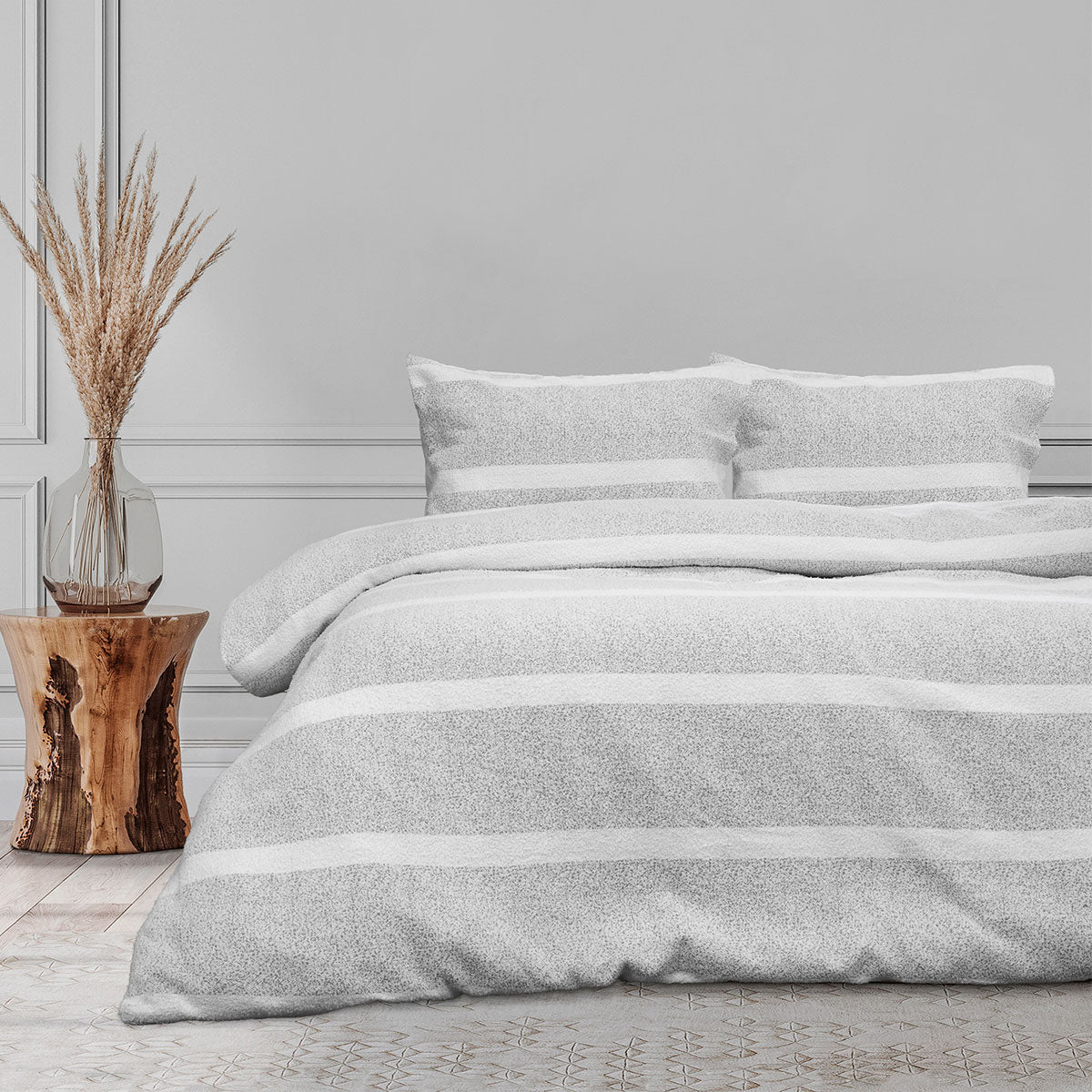 Ardor Liam Chenille Textured Grey Quilt Cover Set | Queen