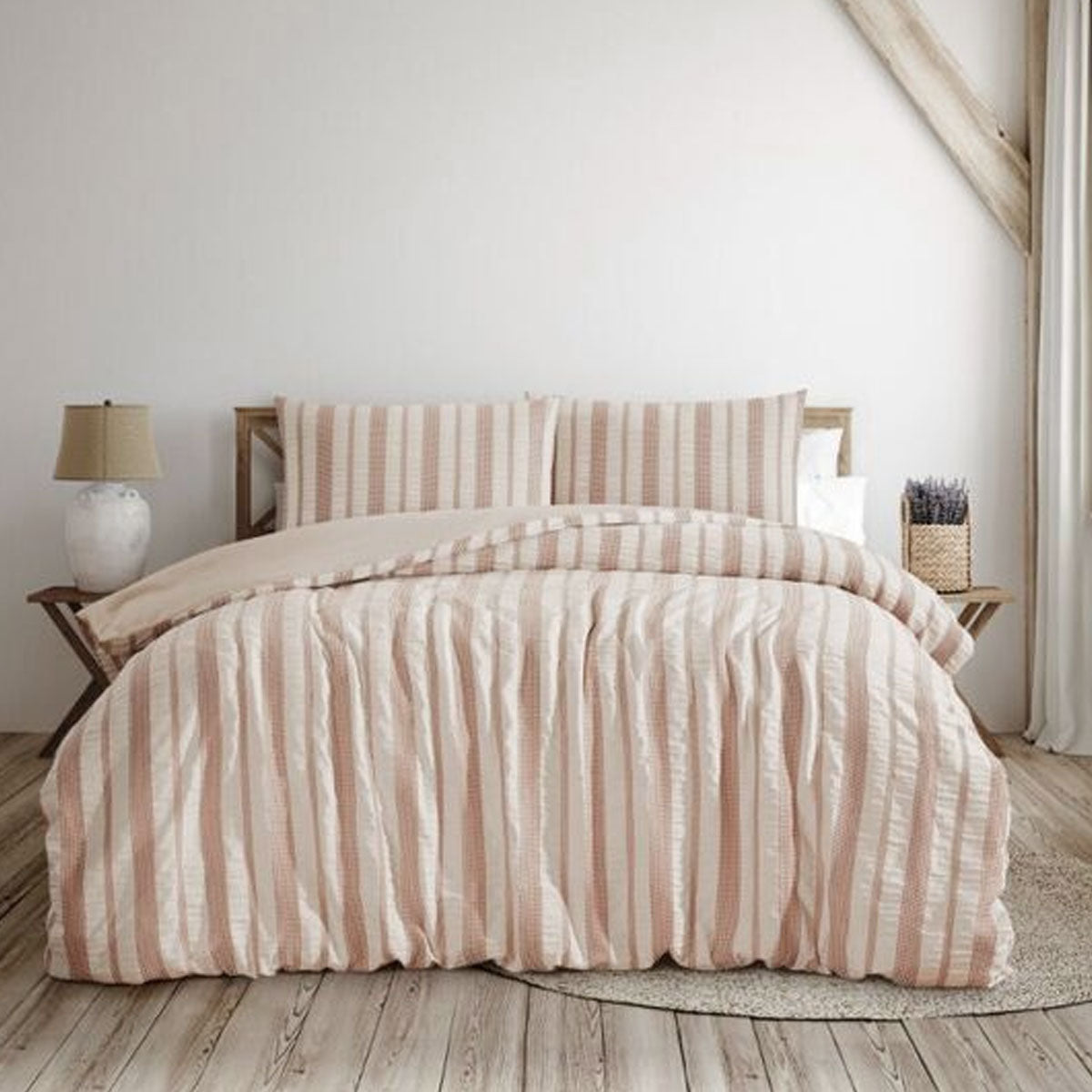Ardor Seersucker Quilt Cover Set | Lisbon Shell | Queen