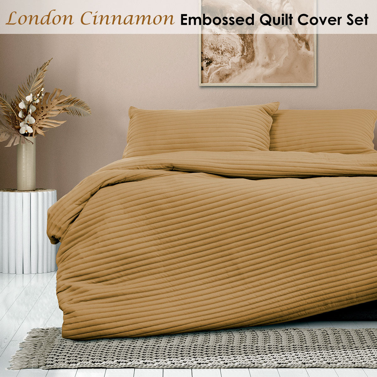 Ardor London Cinnamon Embossed Quilt Cover Set | King