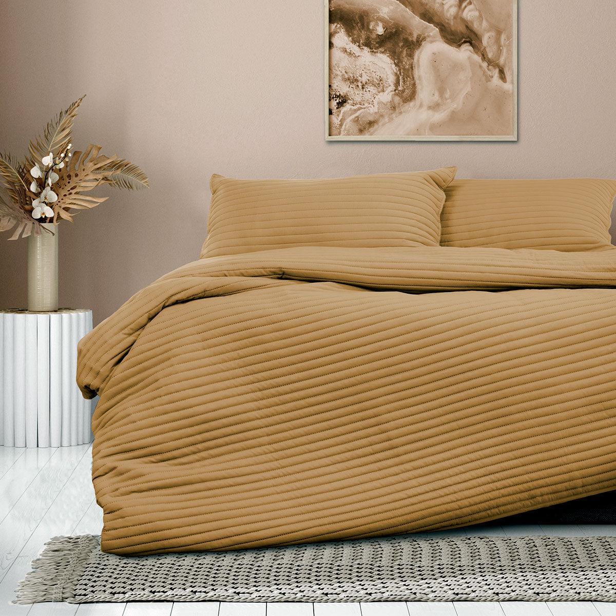 Ardor London Cinnamon Embossed Quilt Cover Set | Queen