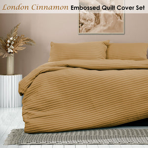 Ardor London Cinnamon Embossed Quilt Cover Set | Queen