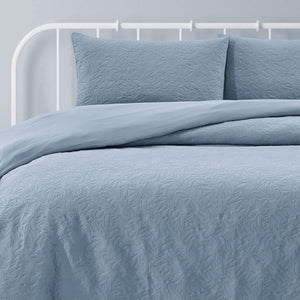 Ardor Lottie Bluebell Pinsonic Embossed Quilt Cover Set | King