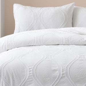 Ardor Lucy White Tufted Detail Quilt Cover Set | Double