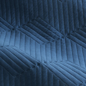 Ardor Maxwell Navy Embossed Vintage Washed Quilt Cover Set | Queen