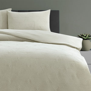 Ardor Maxwell Tan Embossed Vintage Washed Quilt Cover Set | King