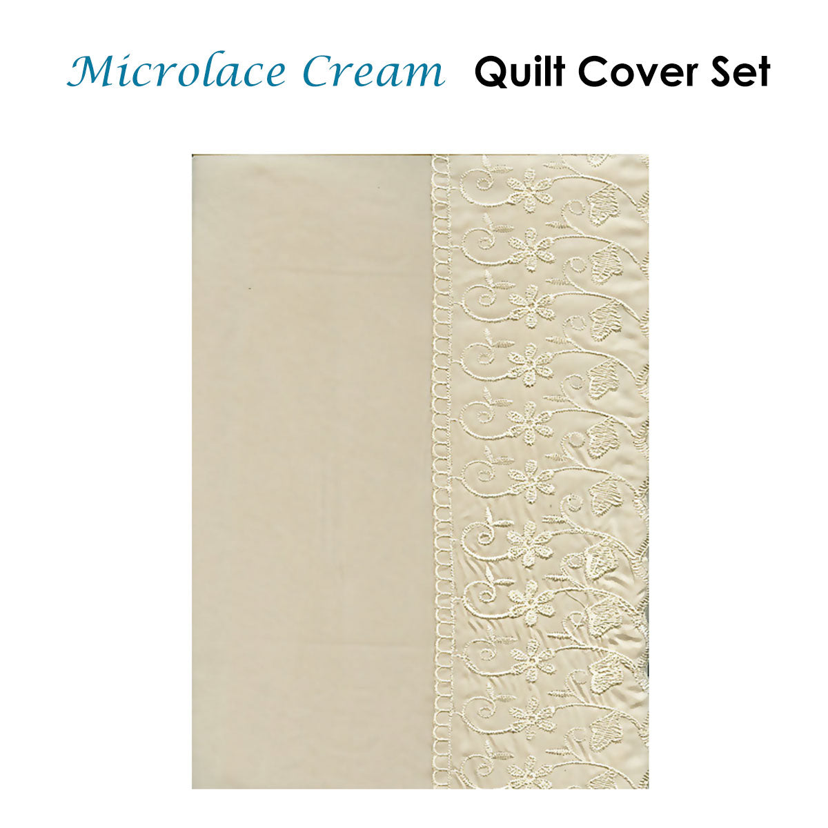 Essentially Home Living Microlace Cream Quilt Cover Set | Single