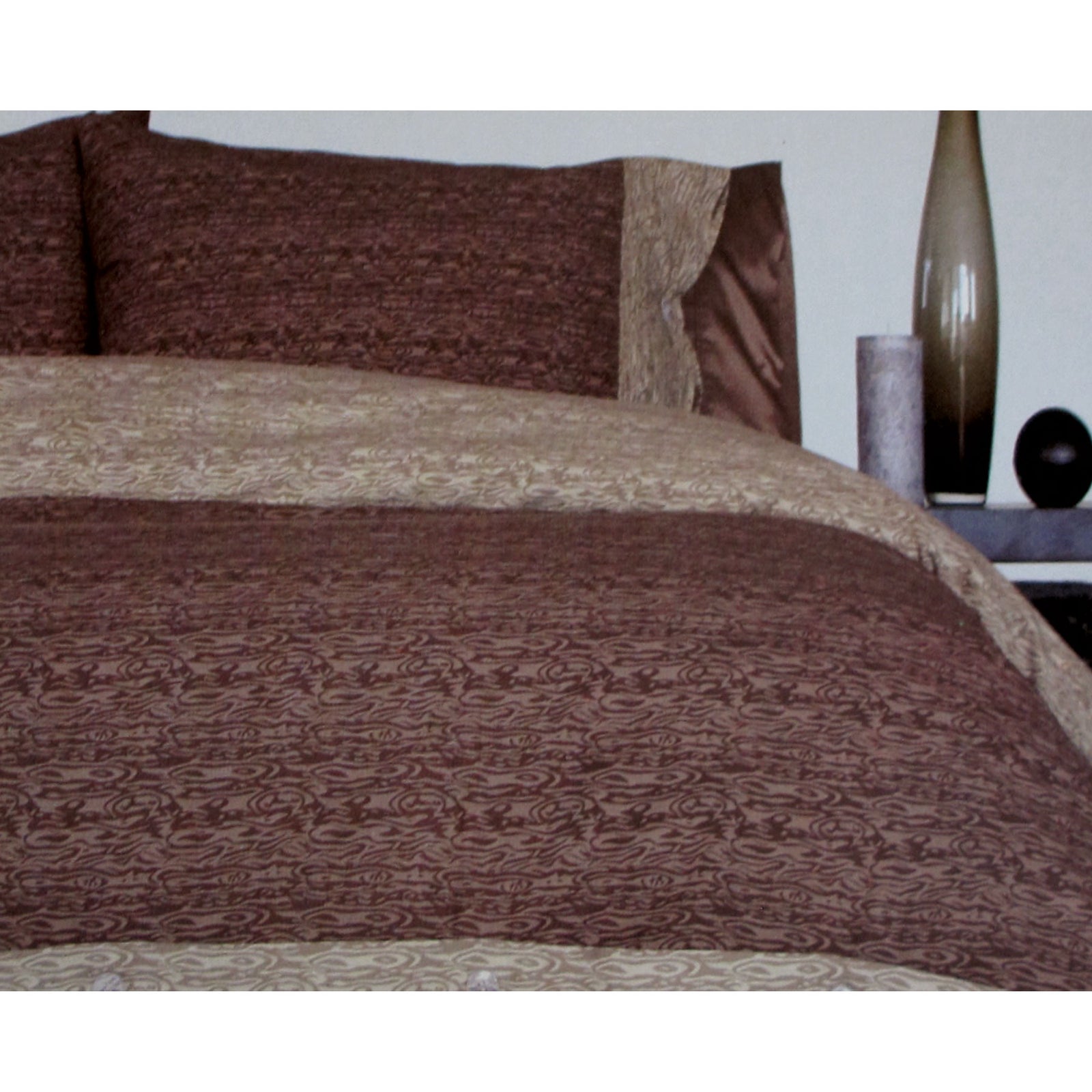 Essentially Home Living Moray Chocolate Quilt Cover Set | Double