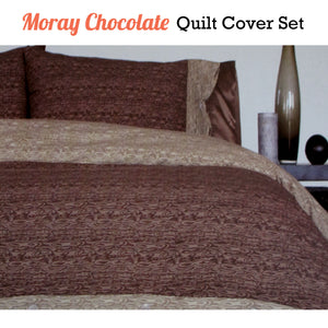 Essentially Home Living Moray Chocolate Quilt Cover Set | Double