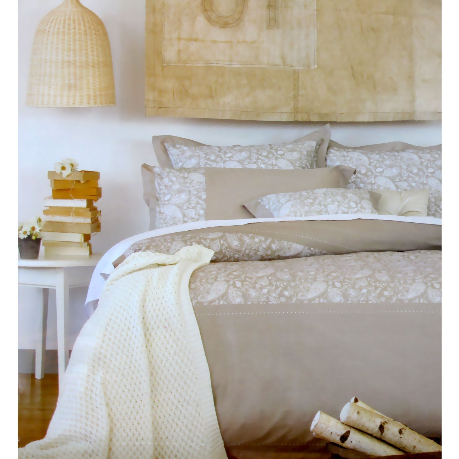 Ardor 225TC Cotton Rich Paisley Stone Quilt Cover Set | Queen