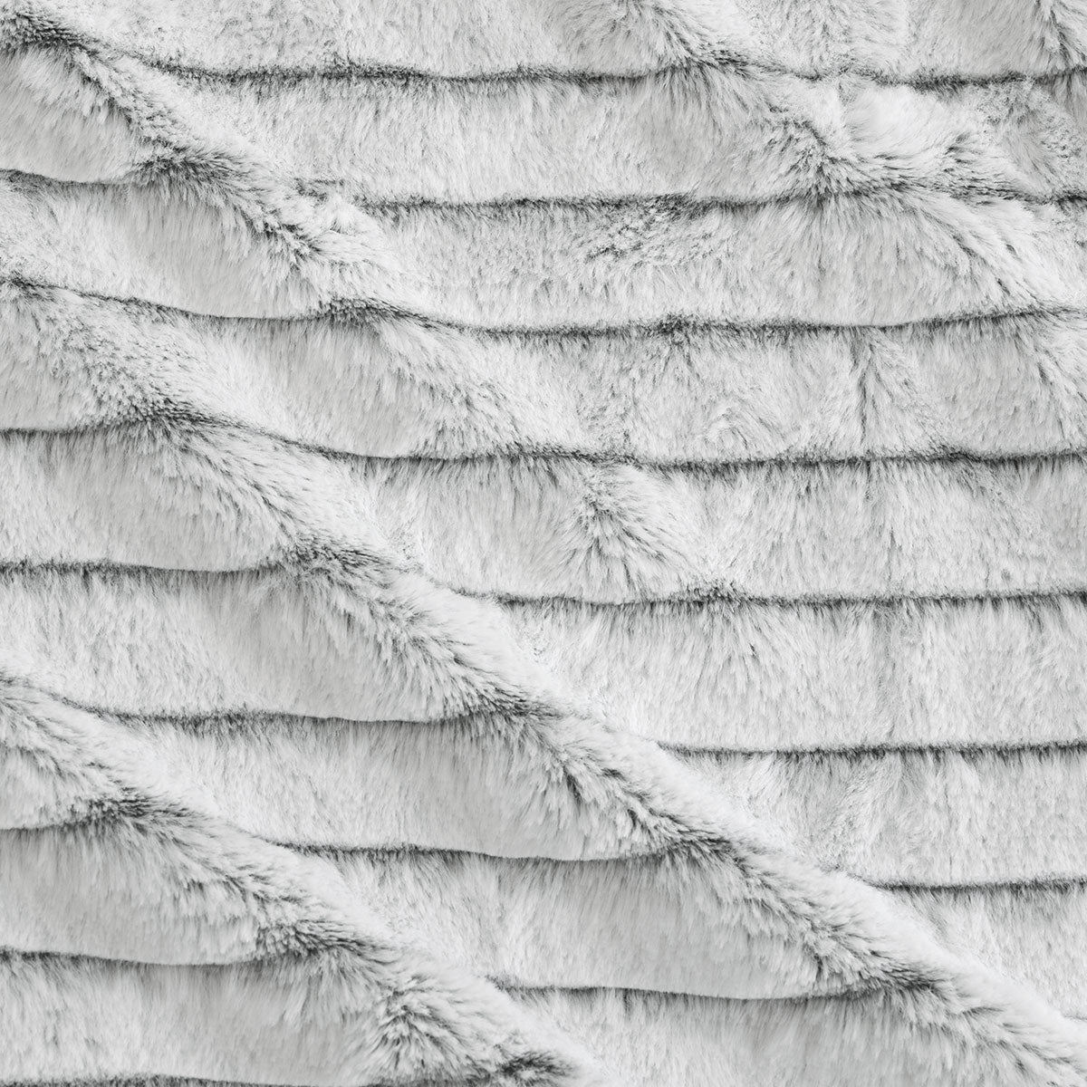 Ardor Striped Faux Fur Grey Super Soft Quilt Cover Set | Queen