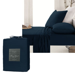 Ardor Micro Flannel Sheet Set | Navy | Mega King