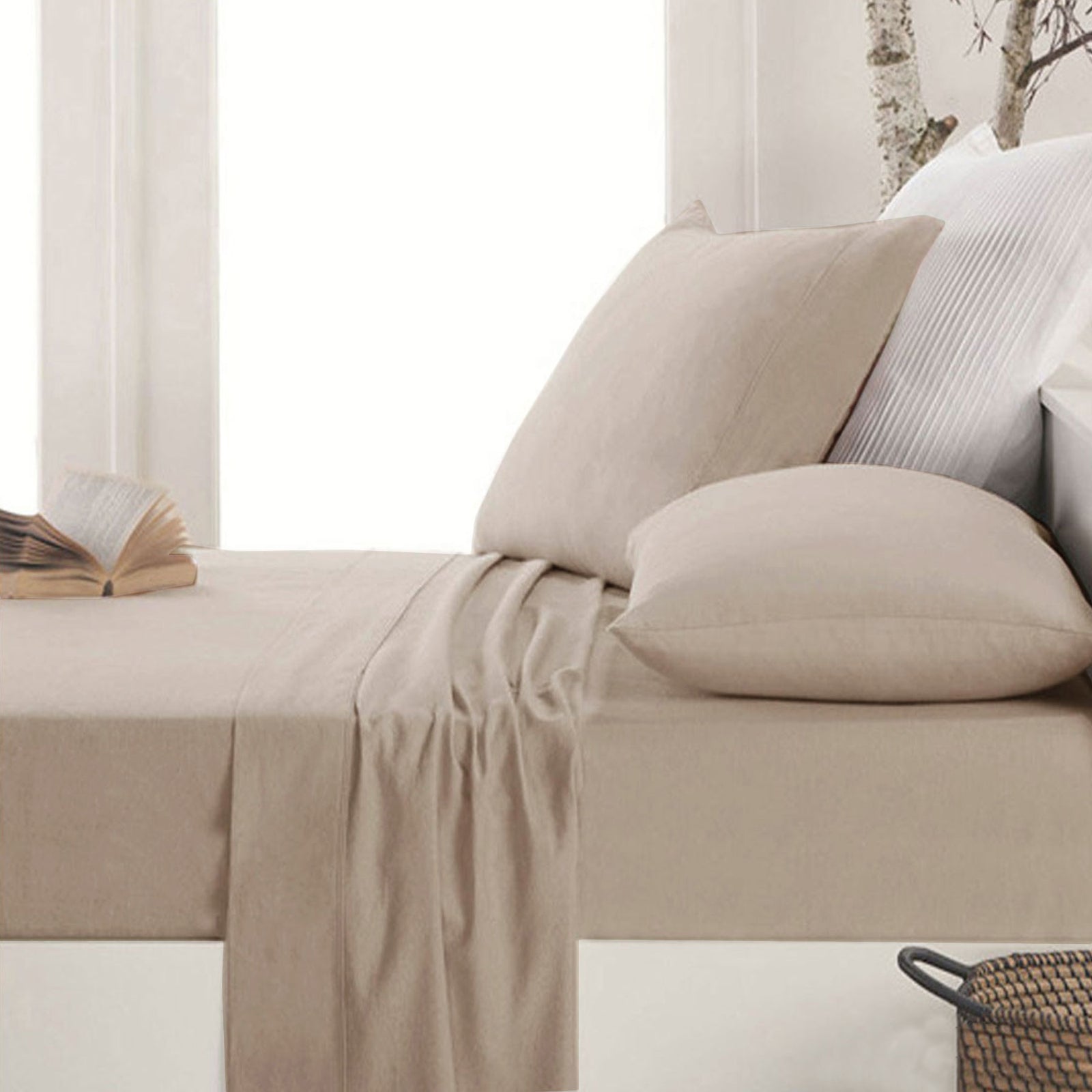 Apartmento Easy-care Micro Flannelette Sheet Set | Taupe | Single