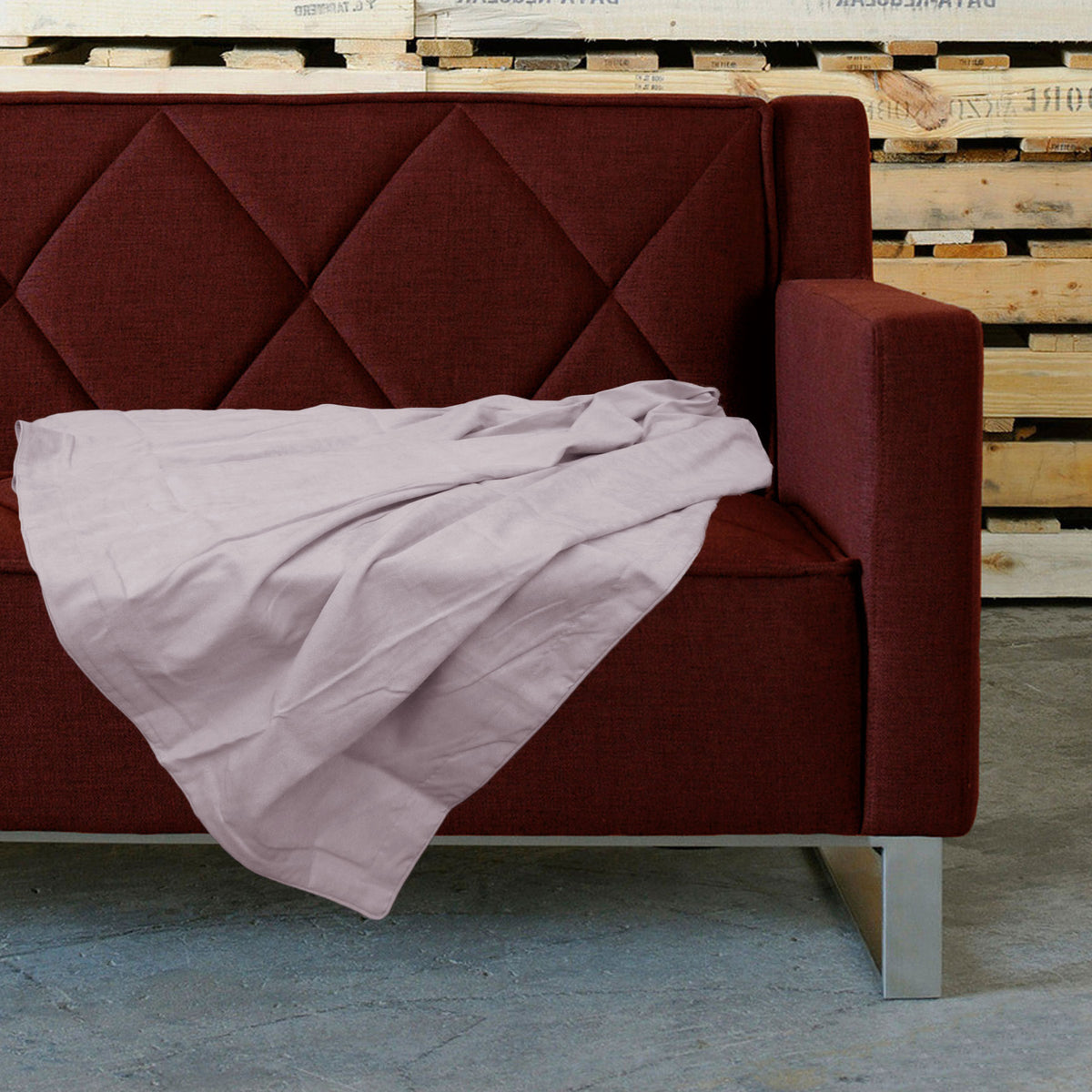 Retro Home Portsea Faux Suede Throw | 140x170 cm | Blush