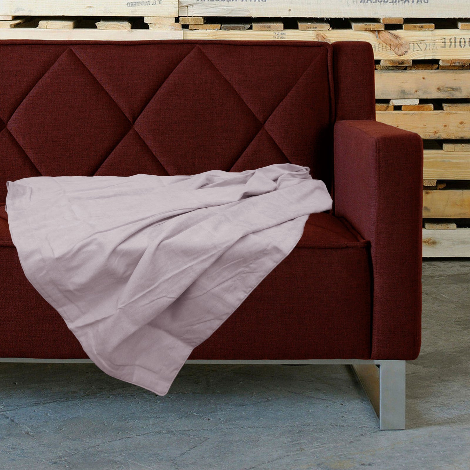Retro Home Portsea Faux Suede Throw | 140x170 cm | Blush