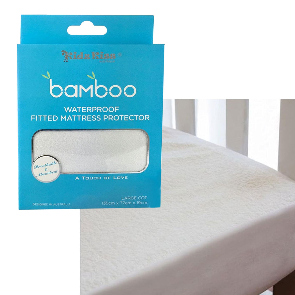 Waterproof Fitted Mattress Protector | Large Cot Size | 135x77x19cm