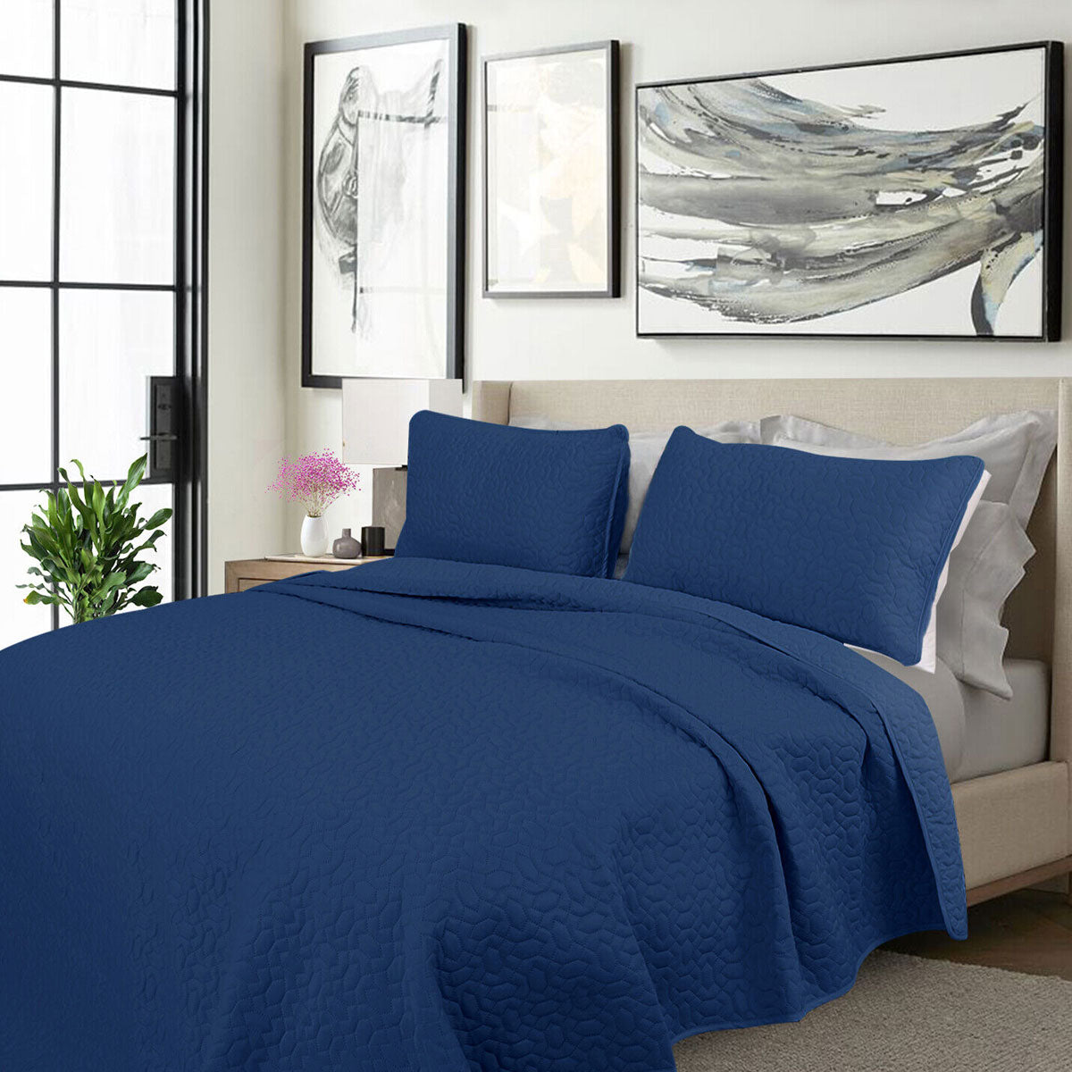 Shangri La 2000TC Nobility Cooling Embroidered 3-Piece Comforter Set | King