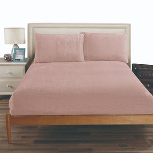 Ramesses Teddy Fleece Fitted Sheet Combo Set | Rose Pink | Queen