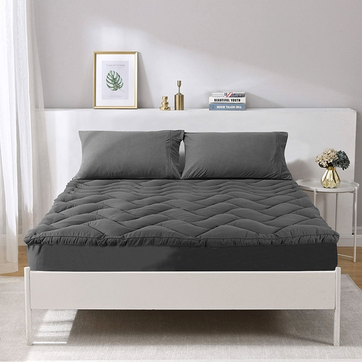 Ramesses 1000GSM Charcoal Mattress Topper | King Single Size